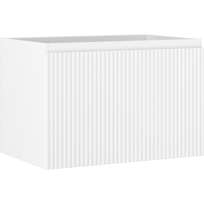 Mexen Rivel bathroom cabinet for a sink 70 cm, 1 drawer, grooved, matte white - 91A20-07047-1-BF01