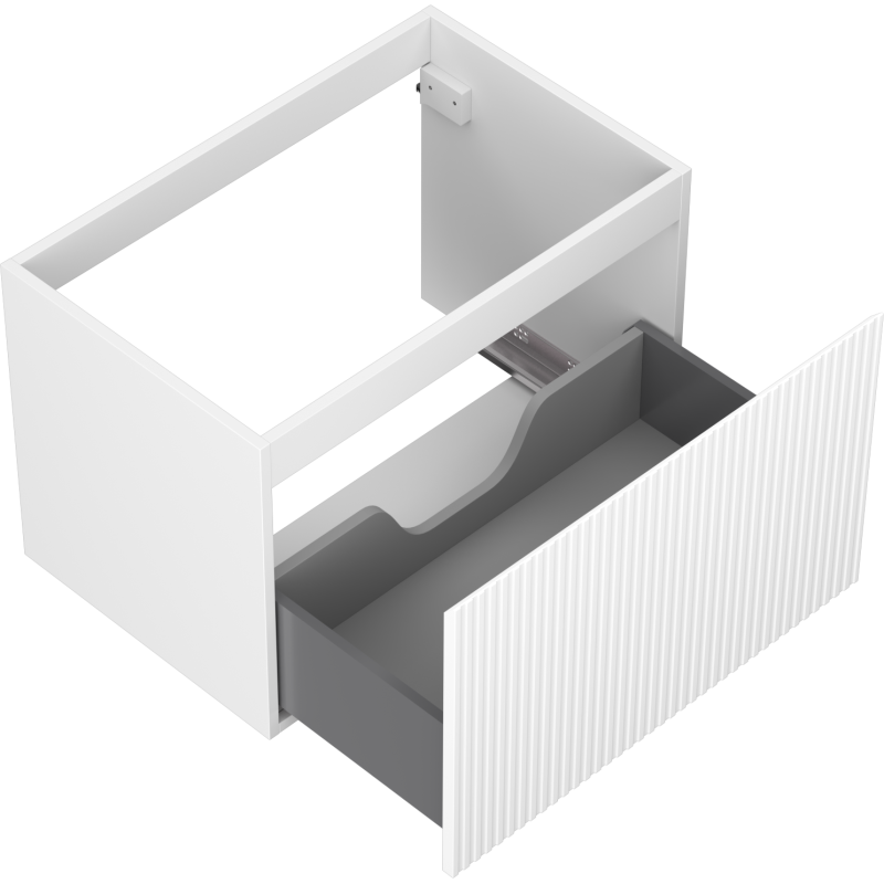 Mexen Rivel bathroom cabinet 70 cm, 1 drawer, grooved, matt white - 91A20-07047-1-BF01