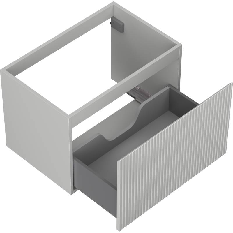 Mexen Rivel bathroom cabinet under-sink 70 cm, 1 drawer, fluted, grey matte - 91A20-07047-1-BF62