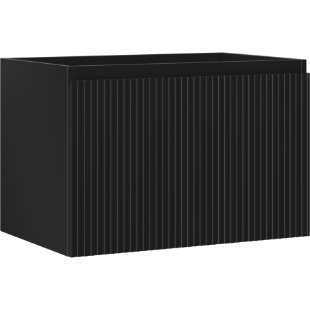 Mexen Rivel bathroom cabinet for sink 70 cm, 1 drawer, grooved, black matte - 91A20-07047-1-BF71