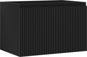 Mexen Rivel bathroom cabinet for sink 70 cm, 1 drawer, grooved, black matte - 91A20-07047-1-BF71