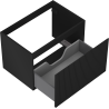 Mexen Rivel bathroom cabinet for sink 70 cm, 1 drawer, grooved, black matte - 91A20-07047-1-BF71