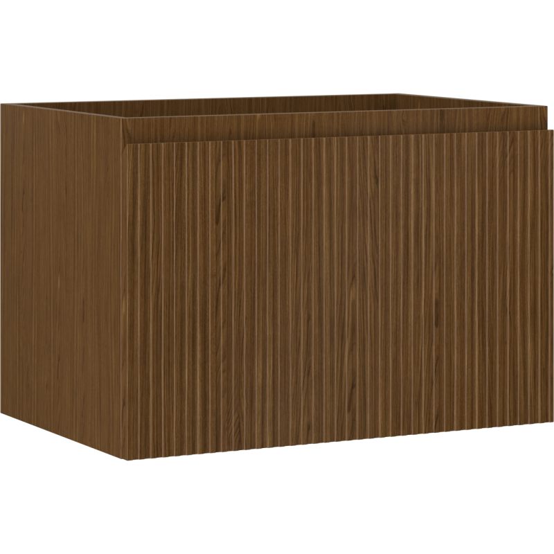 Mexen Rivel bathroom cabinet under sink 70 cm, 1 drawer, fluted, walnut - 91A20-07047-1-BF86