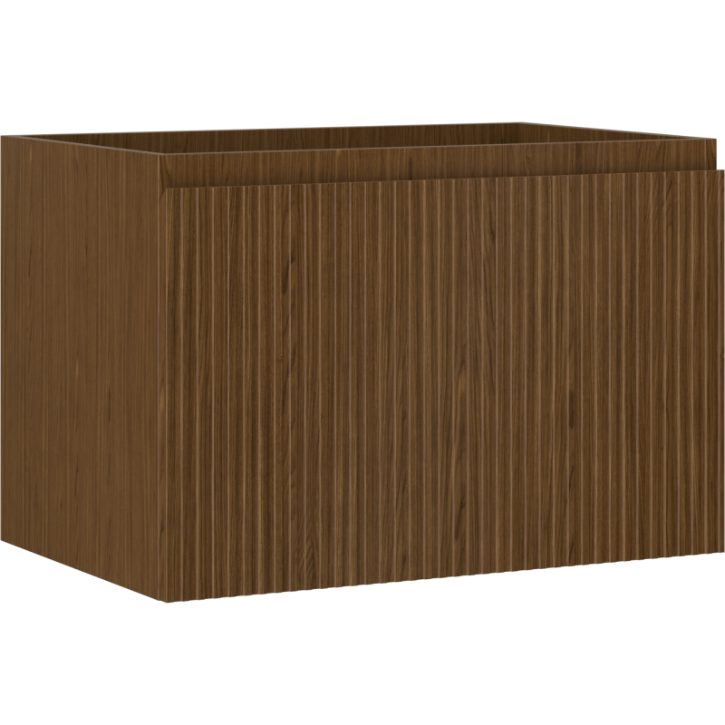 Mexen Rivel bathroom cabinet under washbasin 70 cm, 1 drawer, fluted, walnut - 91A20-07047-1-BF86