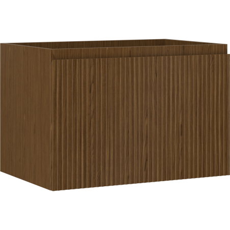 Mexen Rivel bathroom cabinet under sink 70 cm, 1 drawer, fluted, walnut - 91A20-07047-1-BF86