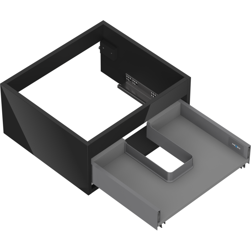 Mexen Box-A basin cabinet carcass 50 cm, 1 drawer, black gloss - 91AX0-0500-235-1-70