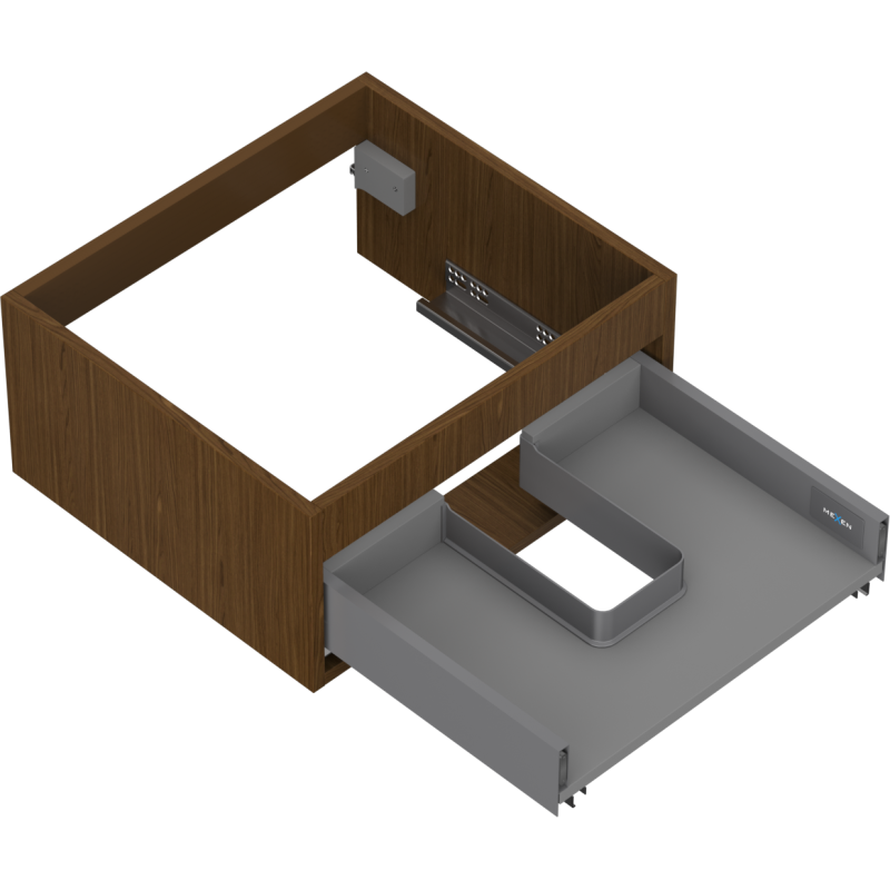 Mexen Box-A cabinet base for washbasin 50 cm, 1 drawer, walnut - 91AX0-0500-235-1-86