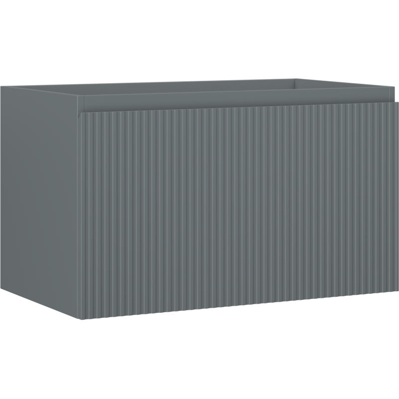 Mexen Rivel bathroom cabinet under sink 80 cm, 1 drawer, grooved, matte graphite - 91A20-08047-1-BF66