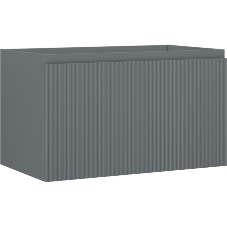 Mexen Rivel bathroom cabinet underwash 80 cm, 1 drawer, grooved, matte graphite - 91A20-08047-1-BF66