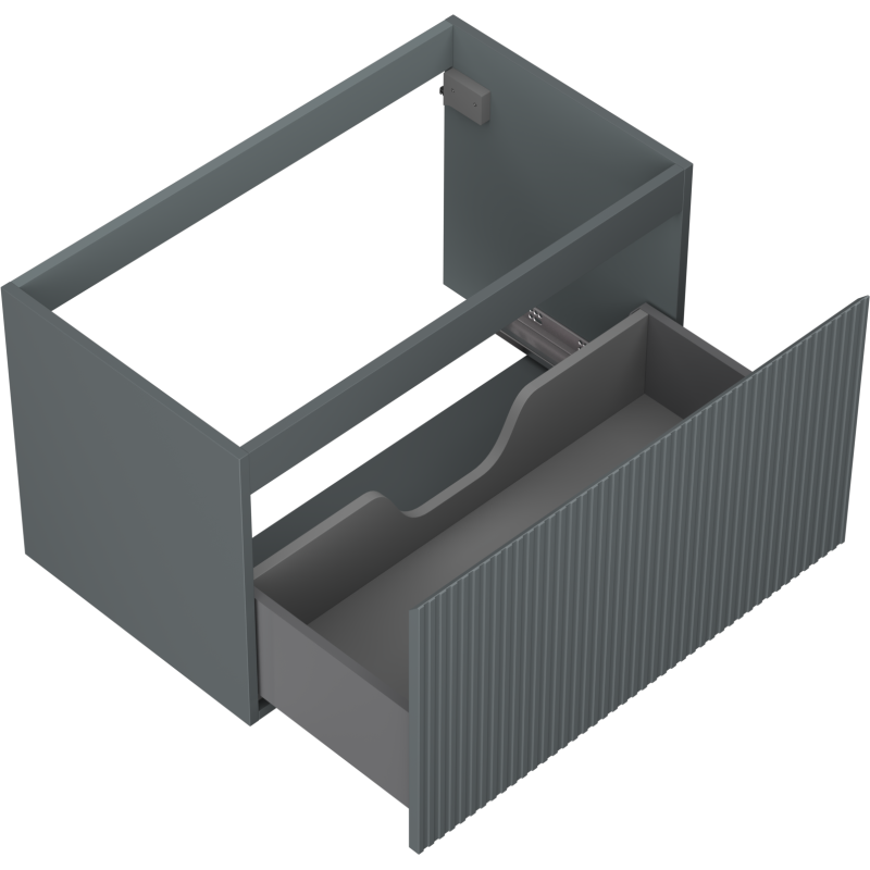 Mexen Rivel bathroom cabinet under sink 80 cm, 1 drawer, grooved, matte graphite - 91A20-08047-1-BF66