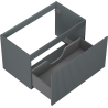 Mexen Rivel bathroom cabinet underwash 80 cm, 1 drawer, grooved, matte graphite - 91A20-08047-1-BF66
