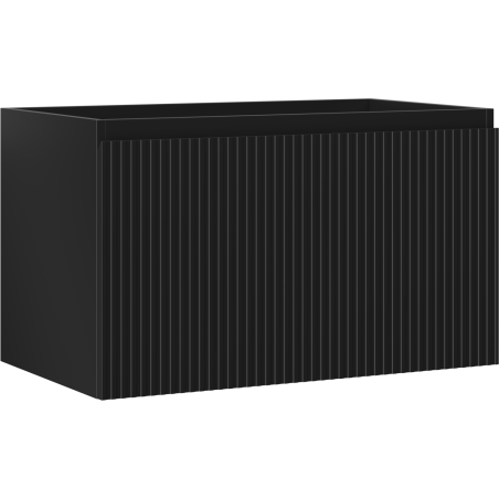 Mexen Rivel bathroom cabinet under sink 80 cm, 1 drawer, grooved, black matte - 91A20-08047-1-BF71