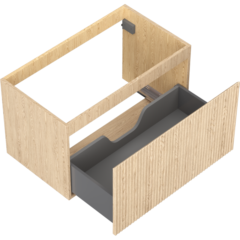 Mexen Rivel 80 cm bathroom cabinet, 1 drawer, grooved, oak - 91A20-08047-1-BF81