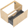 Mexen Rivel bathroom cabinet under-sink 80 cm, 1 drawer, grooved, oak - 91A20-08047-1-BF81