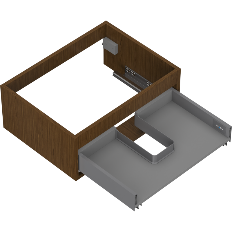 Mexen Box-A cabinet body for washbasin 60 cm, 1 drawer, walnut - 91AX0-0600-235-1-86