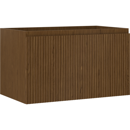 Mexen Rivel bathroom cabinet under-sink 80 cm, 1 drawer, grooved, walnut - 91A20-08047-1-BF86