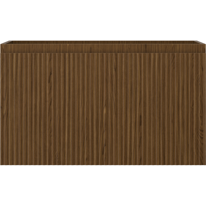 Mexen Rivel bathroom cabinet under sink 80 cm, 1 drawer, grooved, walnut - 91A20-08047-1-BF86