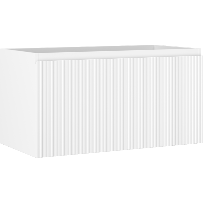 Mexen Rivel bathroom cabinet for washbasin 90 cm, 1 drawer, fluted, white matte - 91A20-09047-1-BF01