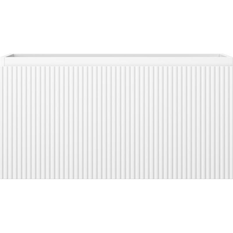 Mexen Rivel bathroom cabinet for washbasin 90 cm, 1 drawer, fluted, white matte - 91A20-09047-1-BF01