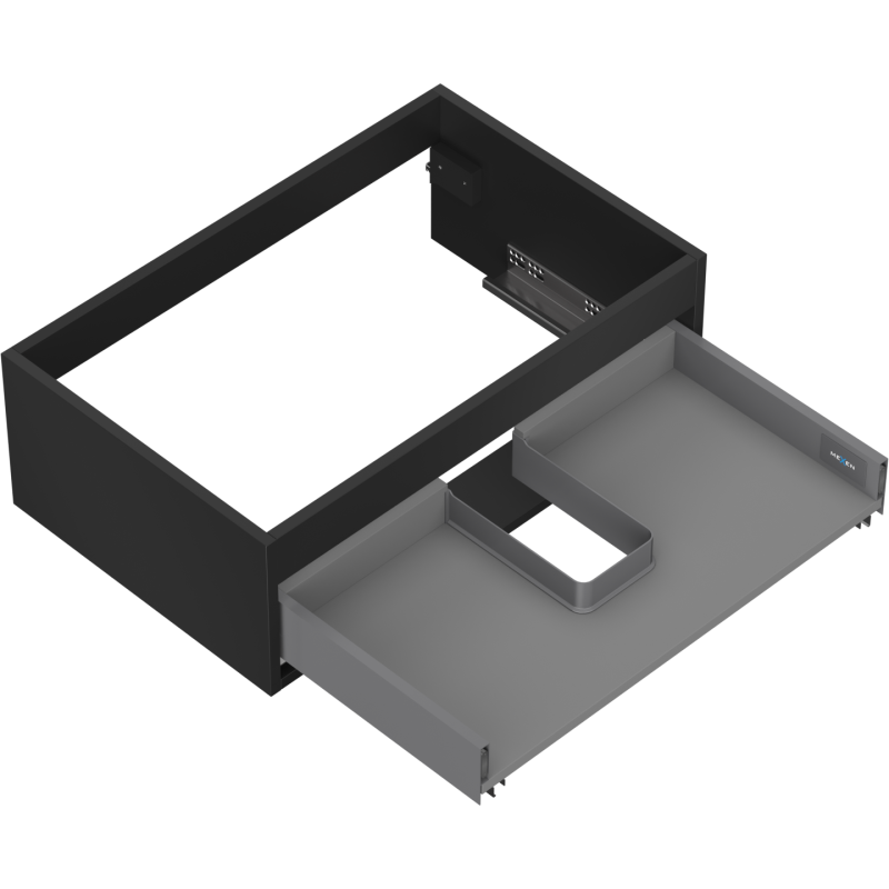 Mexen Box-A vanity cabinet carcass 70 cm, 1 drawer, black matte - 91AX0-0700-235-1-71