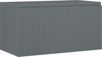 Mexen Rivel bathroom cabinet under the sink 90 cm, 1 drawer, grooved, gray matte - 91A20-09047-1-BF66