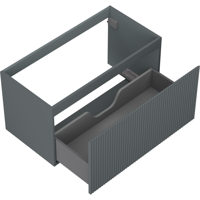 Mexen Rivel bathroom cabinet for washbasin 90 cm, 1 drawer, fluted, grey matte - 91A20-09047-1-BF66