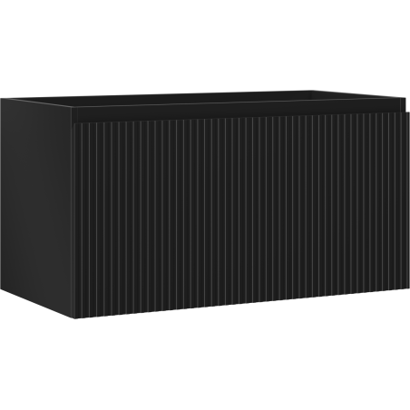 Mexen Rivel bathroom cabinet under washbasin 90 cm, 1 drawer, grooved, black matte - 91A20-09047-1-BF71