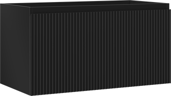 Mexen Rivel bathroom cabinet under sink 90 cm, 1 drawer, grooved, black matt - 91A20-09047-1-BF71