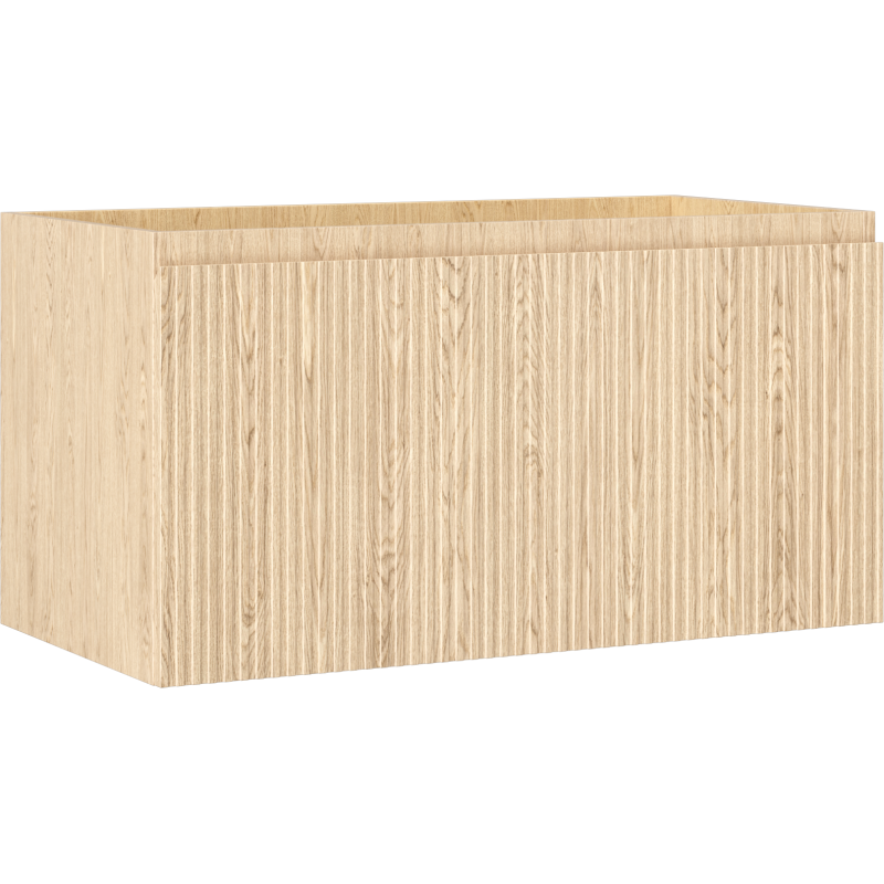 Mexen Rivel bathroom cabinet under sink 90 cm, 1 drawer, grooved, oak - 91A20-09047-1-BF81