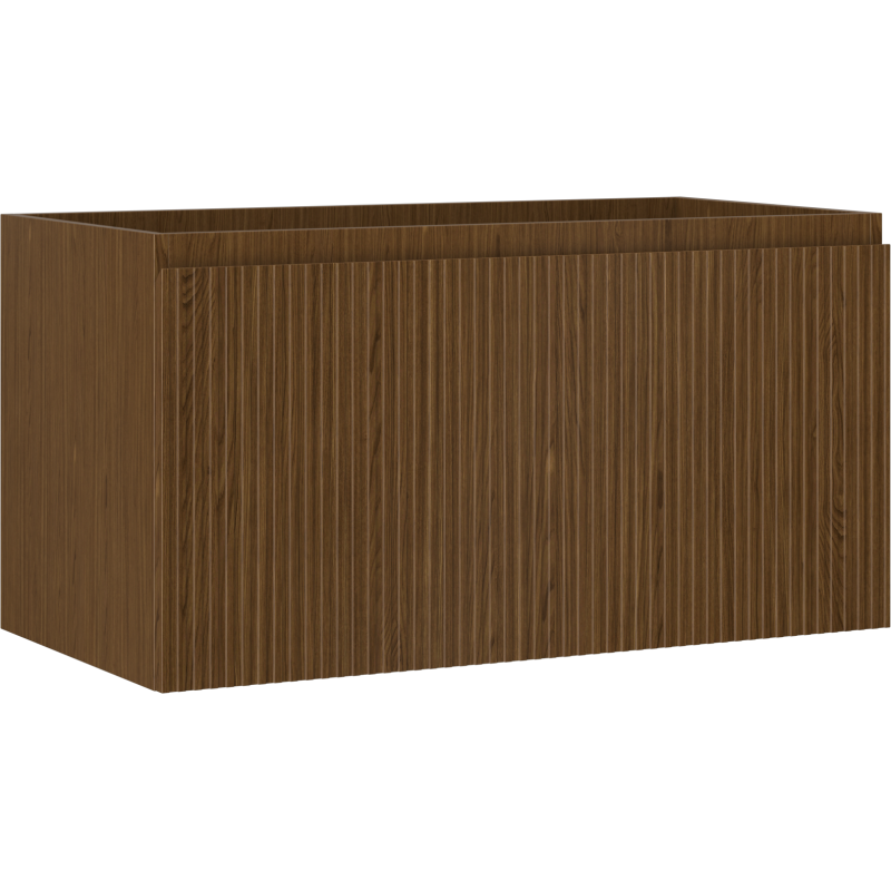 Mexen Rivel bathroom cabinet under sink 90 cm, 1 drawer, grooved, walnut - 91A20-09047-1-BF86
