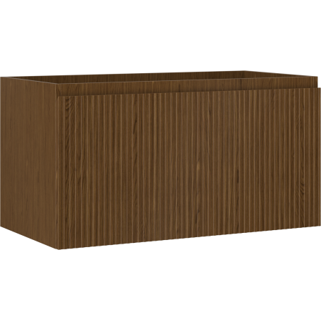 Mexen Rivel bathroom cabinet under sink 90 cm, 1 drawer, grooved, walnut - 91A20-09047-1-BF86