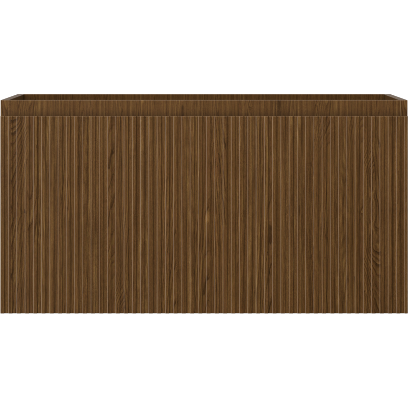 Mexen Rivel bathroom cabinet under-sink 90 cm, 1 drawer, grooved, walnut - 91A20-09047-1-BF86