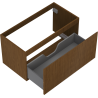 Mexen Rivel bathroom cabinet under sink 90 cm, 1 drawer, grooved, walnut - 91A20-09047-1-BF86