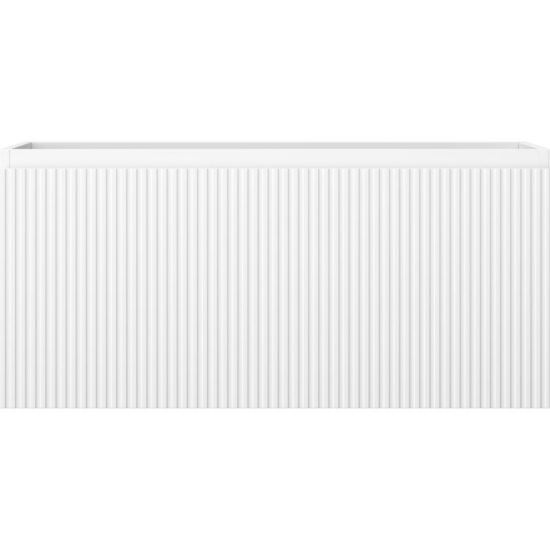 Mexen Rivel bathroom cabinet under washbasin 100 cm, 1 drawer, fluted, matte white - 91A20-10047-1-BF01