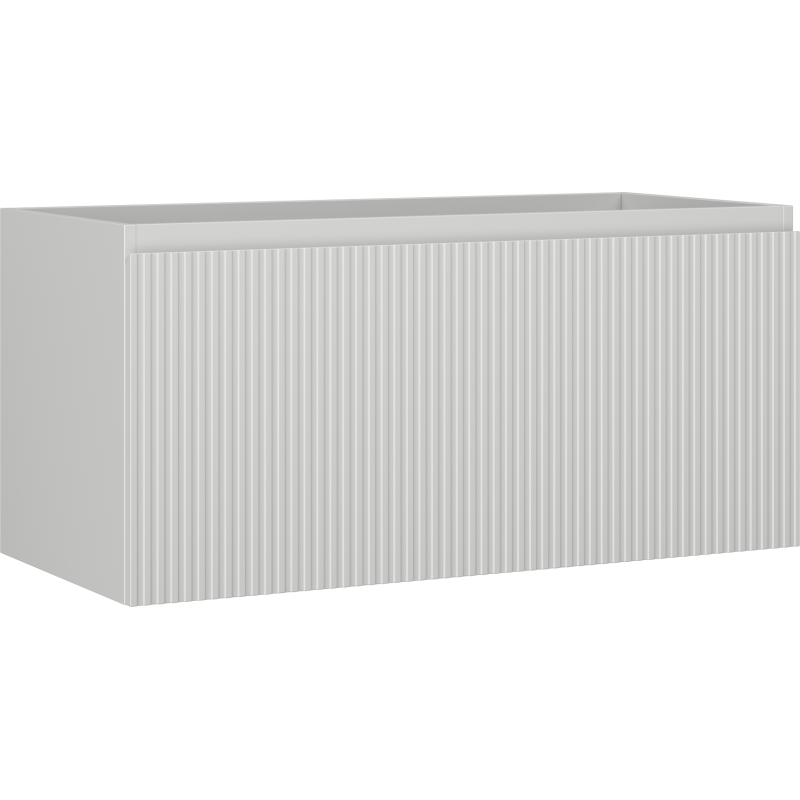 Mexen Rivel bathroom cabinet under sink 100 cm, 1 drawer, grooved, matte gray - 91A20-10047-1-BF62