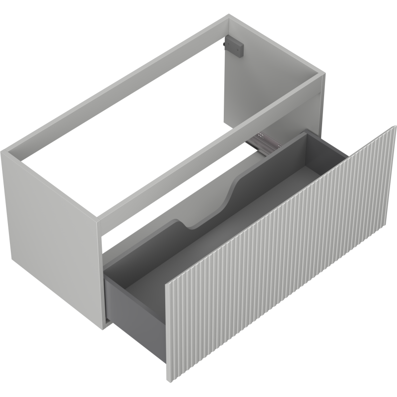 Mexen Rivel bathroom cabinet under-sink 100 cm, 1 drawer, grooved, grey matte - 91A20-10047-1-BF62