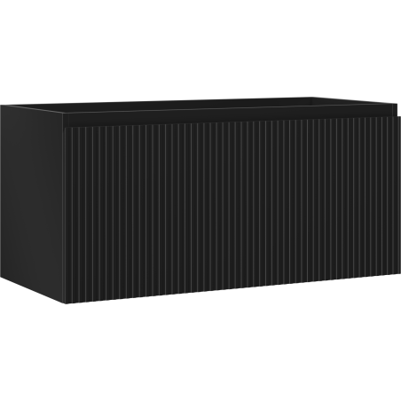 Mexen Rivel bathroom cabinet for a 100 cm washbasin, 1 drawer, fluted, matte black - 91A20-10047-1-BF71