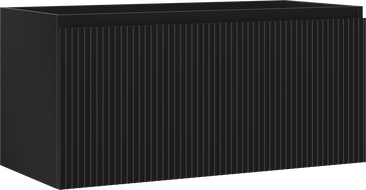 Mexen Rivel bathroom cabinet for a 100 cm washbasin, 1 drawer, fluted, matte black - 91A20-10047-1-BF71