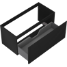 Mexen Rivel bathroom cabinet for a 100 cm washbasin, 1 drawer, fluted, matte black - 91A20-10047-1-BF71