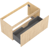 Mexen Rivel bathroom cabinet for under sink 100 cm, 1 drawer, grooved, oak - 91A20-10047-1-BF81