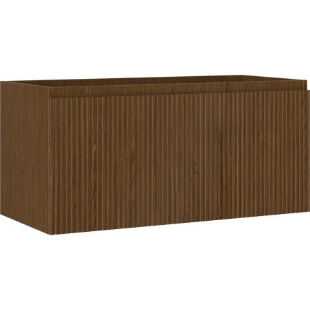 Mexen Rivel bathroom cabinet under-sink 100 cm, 1 drawer, grooved, walnut - 91A20-10047-1-BF86