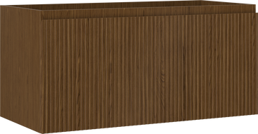 Mexen Rivel bathroom cabinet under the sink 100 cm, 1 drawer, grooved, walnut - 91A20-10047-1-BF86