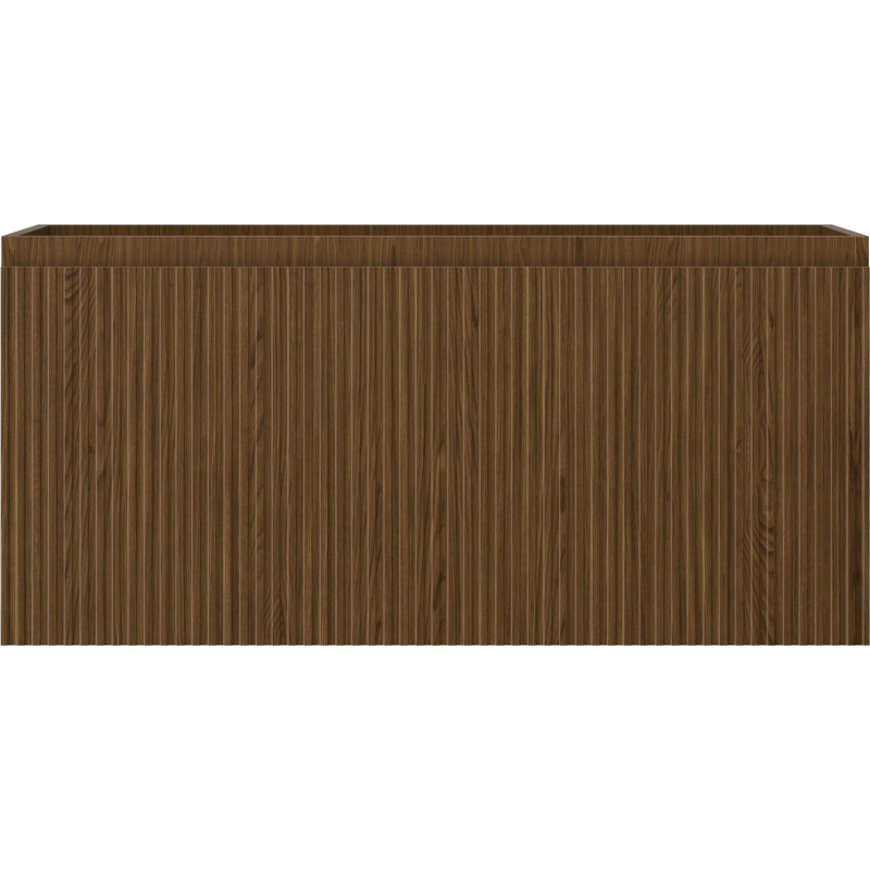 Mexen Rivel bathroom cabinet under-sink 100 cm, 1 drawer, grooved, walnut - 91A20-10047-1-BF86