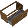 Mexen Rivel bathroom cabinet under-sink 100 cm, 1 drawer, grooved, walnut - 91A20-10047-1-BF86