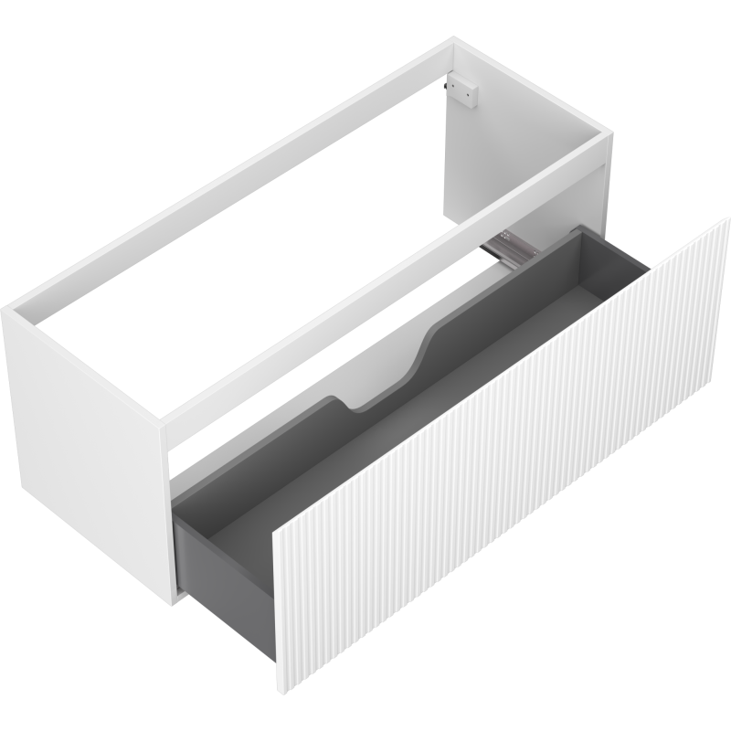 Mexen Rivel 120 cm Bathroom Cabinet, 1 Drawer, Fluted, White Matte - 91A20-12047-1-BF01