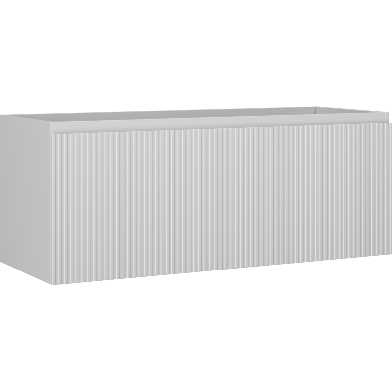 Mexen Rivel bathroom vanity cabinet 120 cm, 1 drawer, fluted, gray matte - 91A20-12047-1-BF62