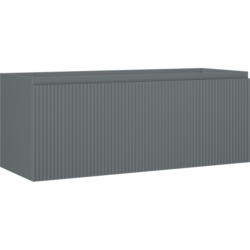 Mexen Rivel bathroom cabinet for sink 120 cm, 1 drawer, fluted, matte graphite - 91A20-12047-1-BF66