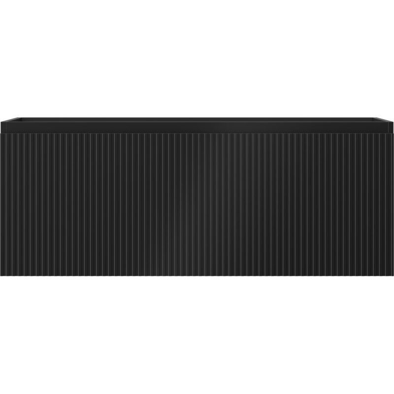 Mexen Rivel bathroom cabinet under washbasin 120 cm, 1 drawer, grooved, matte black - 91A20-12047-1-BF71