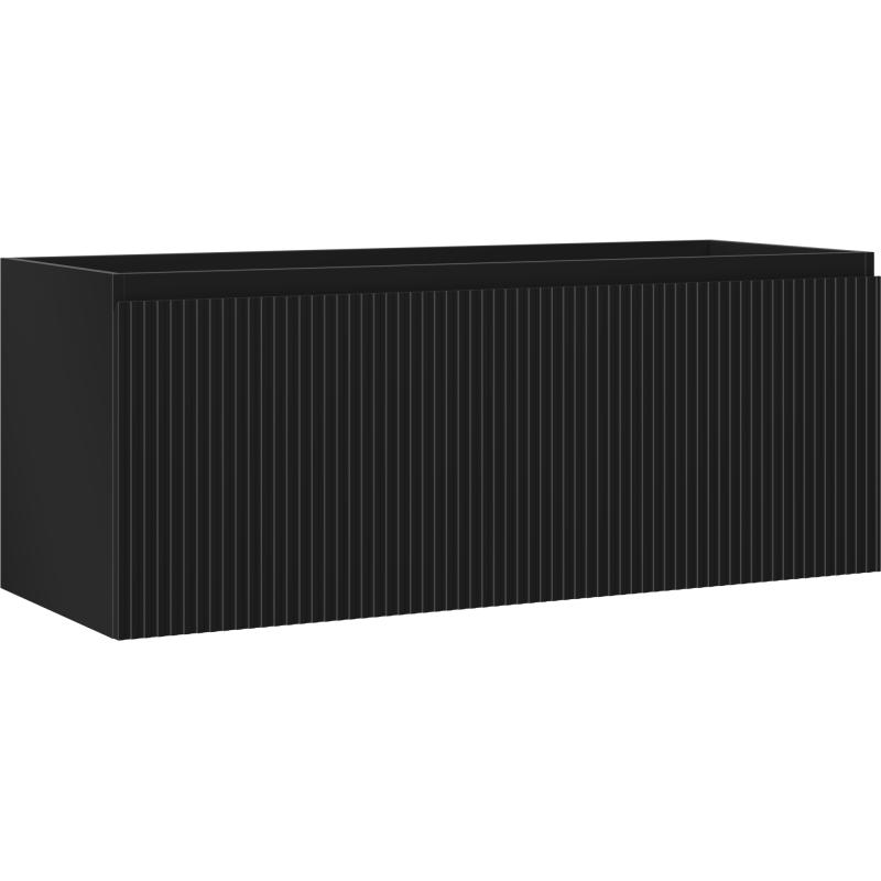 Mexen Rivel bathroom cabinet under sink 120 cm, 1 drawer, fluted, black matte - 91A20-12047-1-BF71
