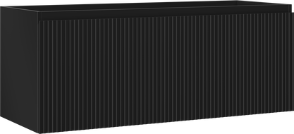 Mexen Rivel bathroom cabinet under washbasin 120 cm, 1 drawer, grooved, matte black - 91A20-12047-1-BF71